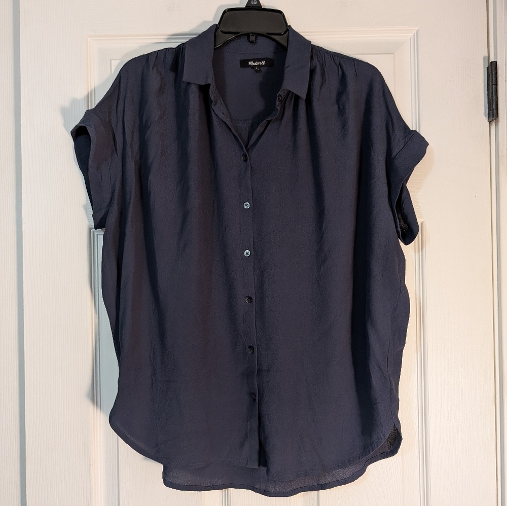 Madewell Navy Casual Button-Down Shirt Size S